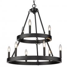  1017-36 BLK - Alastair 2 Tier 3+6 Light Chandelier in Matte Black